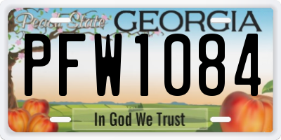 GA license plate PFW1084