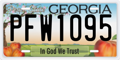 GA license plate PFW1095