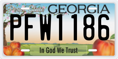 GA license plate PFW1186