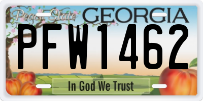 GA license plate PFW1462