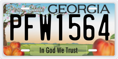 GA license plate PFW1564
