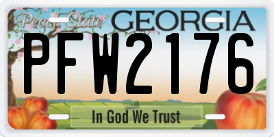 GA license plate PFW2176