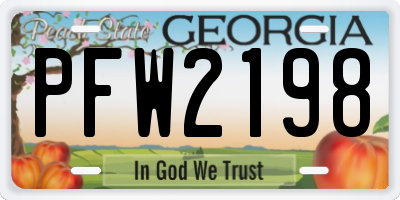 GA license plate PFW2198