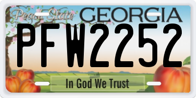 GA license plate PFW2252