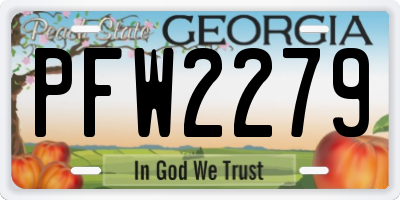 GA license plate PFW2279