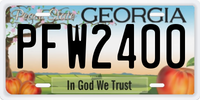 GA license plate PFW2400
