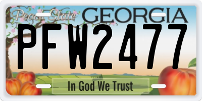 GA license plate PFW2477