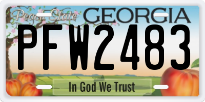 GA license plate PFW2483