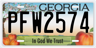 GA license plate PFW2574