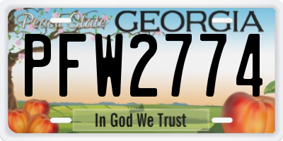 GA license plate PFW2774