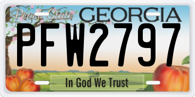 GA license plate PFW2797