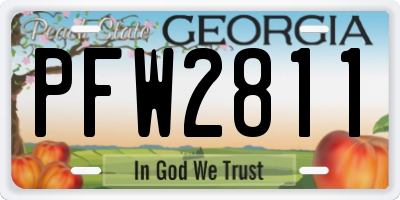 GA license plate PFW2811