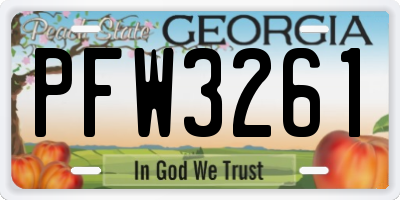 GA license plate PFW3261