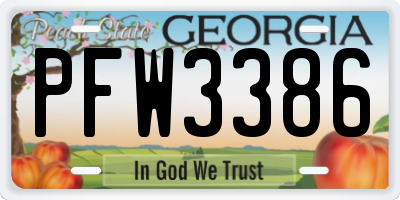 GA license plate PFW3386