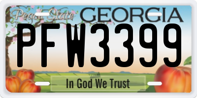 GA license plate PFW3399