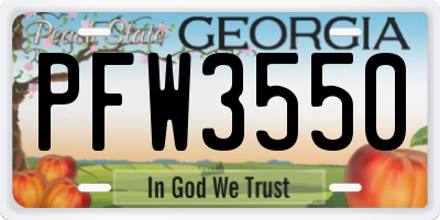 GA license plate PFW3550