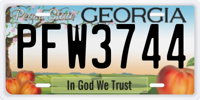 GA license plate PFW3744