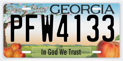 GA license plate PFW4133