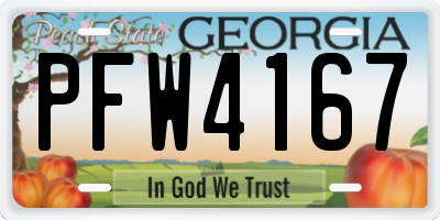 GA license plate PFW4167