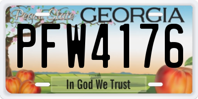 GA license plate PFW4176
