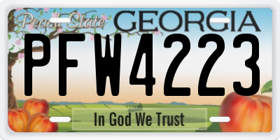 GA license plate PFW4223