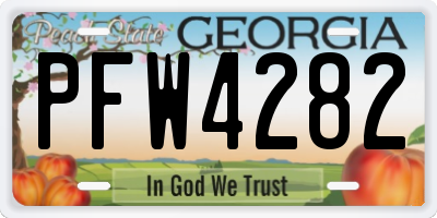 GA license plate PFW4282