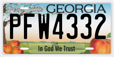 GA license plate PFW4332