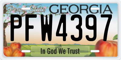 GA license plate PFW4397