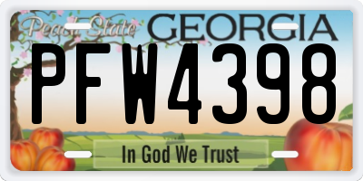 GA license plate PFW4398