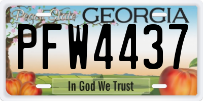 GA license plate PFW4437
