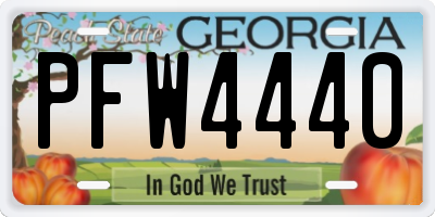GA license plate PFW4440