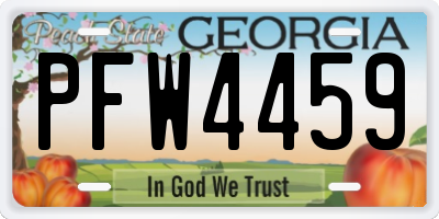 GA license plate PFW4459
