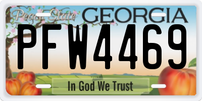 GA license plate PFW4469