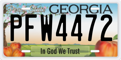 GA license plate PFW4472