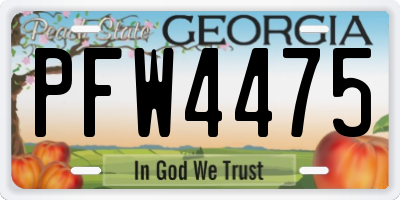 GA license plate PFW4475