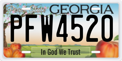 GA license plate PFW4520
