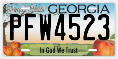 GA license plate PFW4523