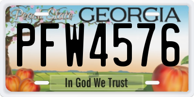 GA license plate PFW4576