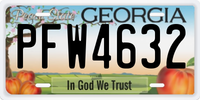 GA license plate PFW4632