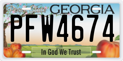 GA license plate PFW4674