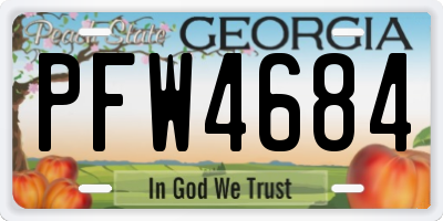 GA license plate PFW4684