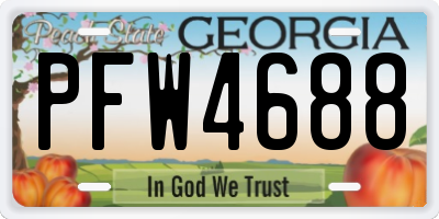 GA license plate PFW4688
