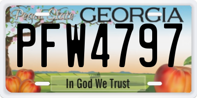 GA license plate PFW4797