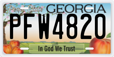 GA license plate PFW4820