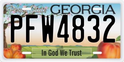 GA license plate PFW4832