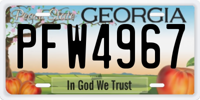 GA license plate PFW4967