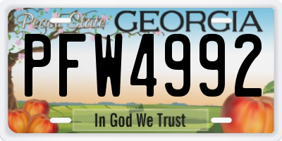 GA license plate PFW4992