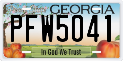 GA license plate PFW5041