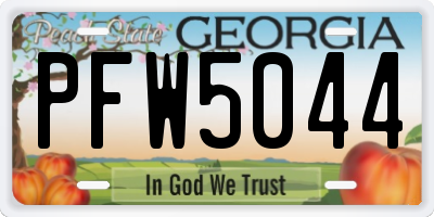 GA license plate PFW5044