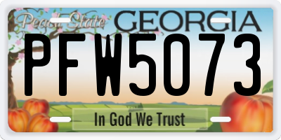 GA license plate PFW5073